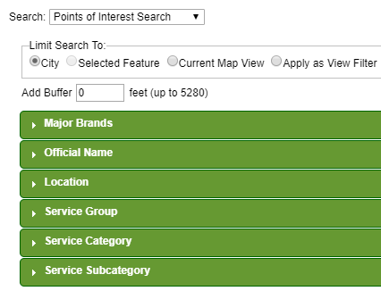 POI Search Filter