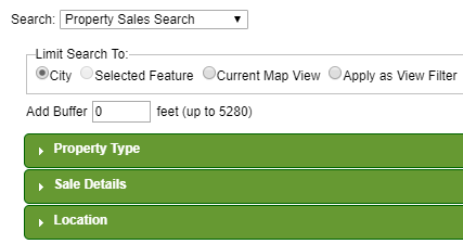 Property Sales Search Filter