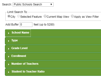 Public Schools Search Filter