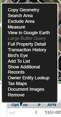 GovClarity Search Results Options Menu