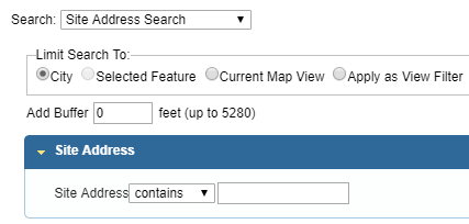 Site Address Search Filter
