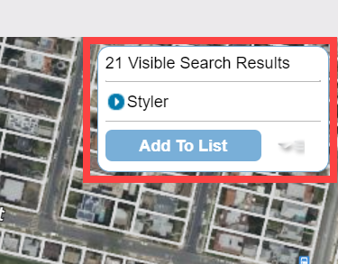 LandVision Search Results Map Box
