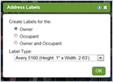 Address Labels Window