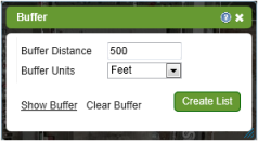 LandVision Buffer Search Distance