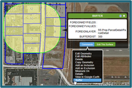 LandVision Click on Buffer outline
