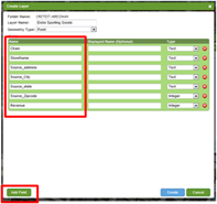 LandVision Create Layer Adding Fields