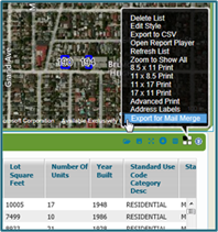 LandVision Export Mail Merge