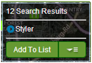 Trade Areas Search Results Box