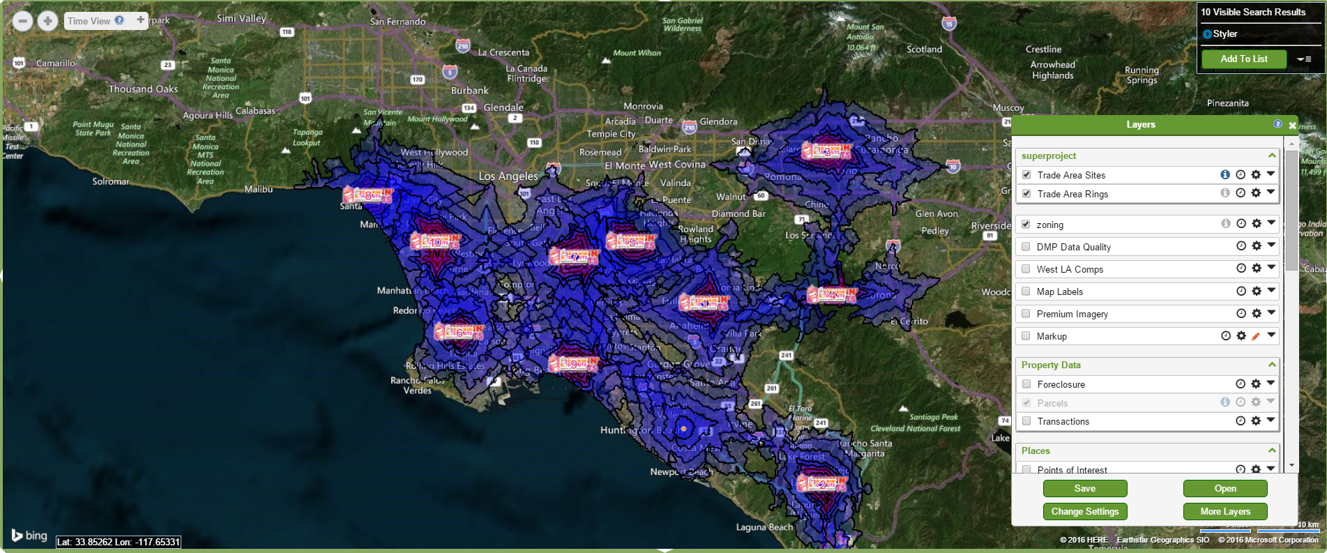 Trade Areas Competitors